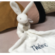 Doudou ourson personnalisé broderie pensées